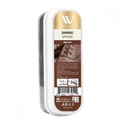 Shoe Shining Sponge Brown - 0.37 fl oz | WBM SHOE CARE